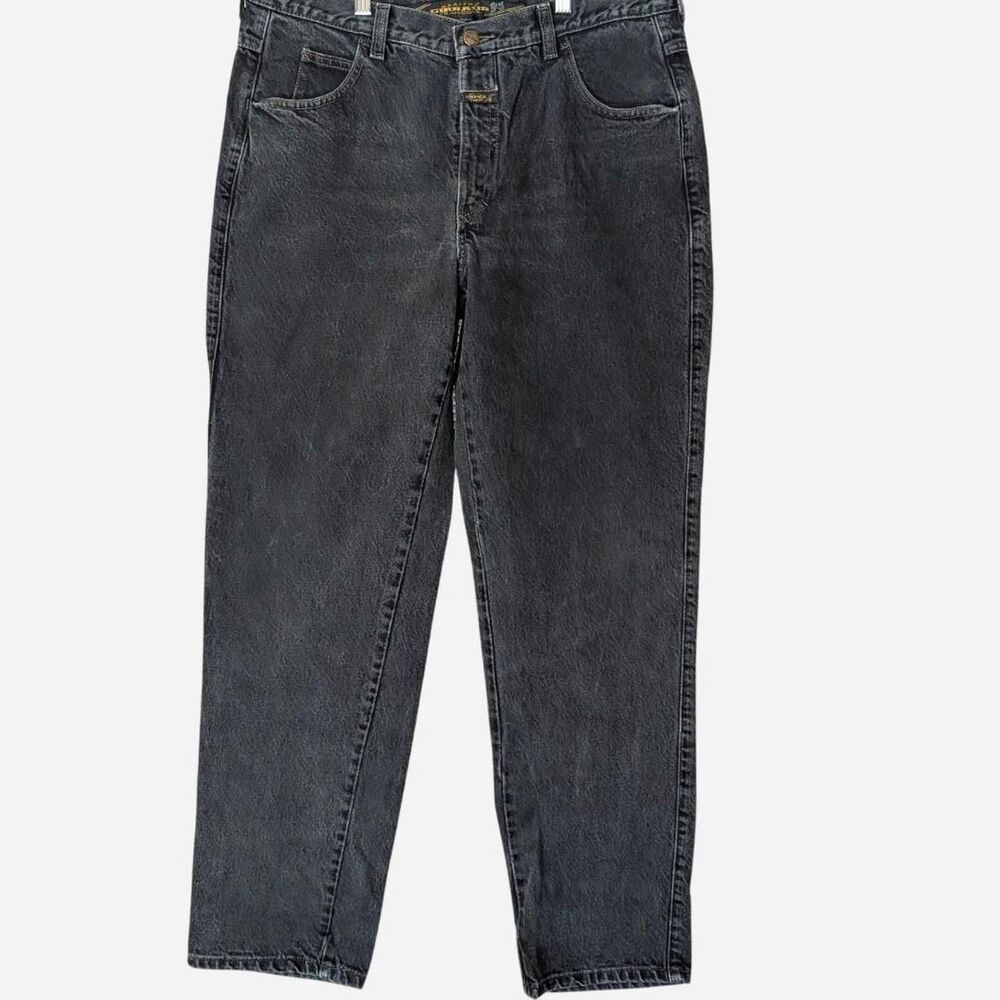 Vintage Marithe Francois Girbaud Black Denim Baggy Tapered Jeans 36x32 Cotton